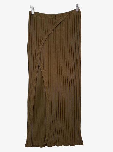 First Base Khaki Ribbed Split Front Skirt Size M by SwapUp-Online Second Hand Store-Online Thrift Store