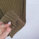 First Base Khaki Ribbed Split Front Skirt Size M by SwapUp-Online Second Hand Store-Online Thrift Store