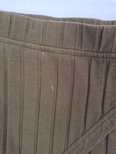 First Base Khaki Ribbed Split Front Skirt Size M by SwapUp-Online Second Hand Store-Online Thrift Store
