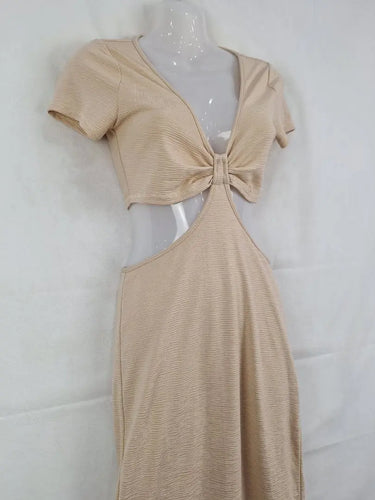 First Mse Beige Cut-out Cocktail Dress Size M by SwapUp-Online Second Hand Store-Online Thrift Store