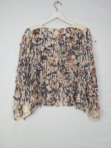 Flannel Unique Fringe Zip up Top Size S by SwapUp-Online Second Hand Store-Online Thrift Store