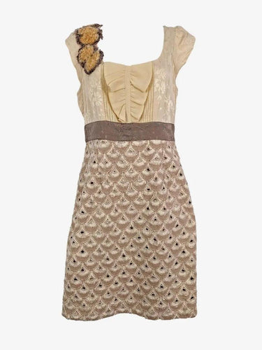 Floreat Cream Lilly Pond Midi Dress Size 8 by SwapUp-Online Second Hand Store-Online Thrift Store