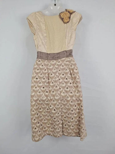Floreat Cream Lilly Pond Midi Dress Size 8 by SwapUp-Online Second Hand Store-Online Thrift Store