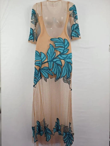 For Love & Lemons X Nasty Gal Sheer Floral Embroidered Maxi Dress Size S by SwapUp-Online Second Hand Store-Online Thrift Store