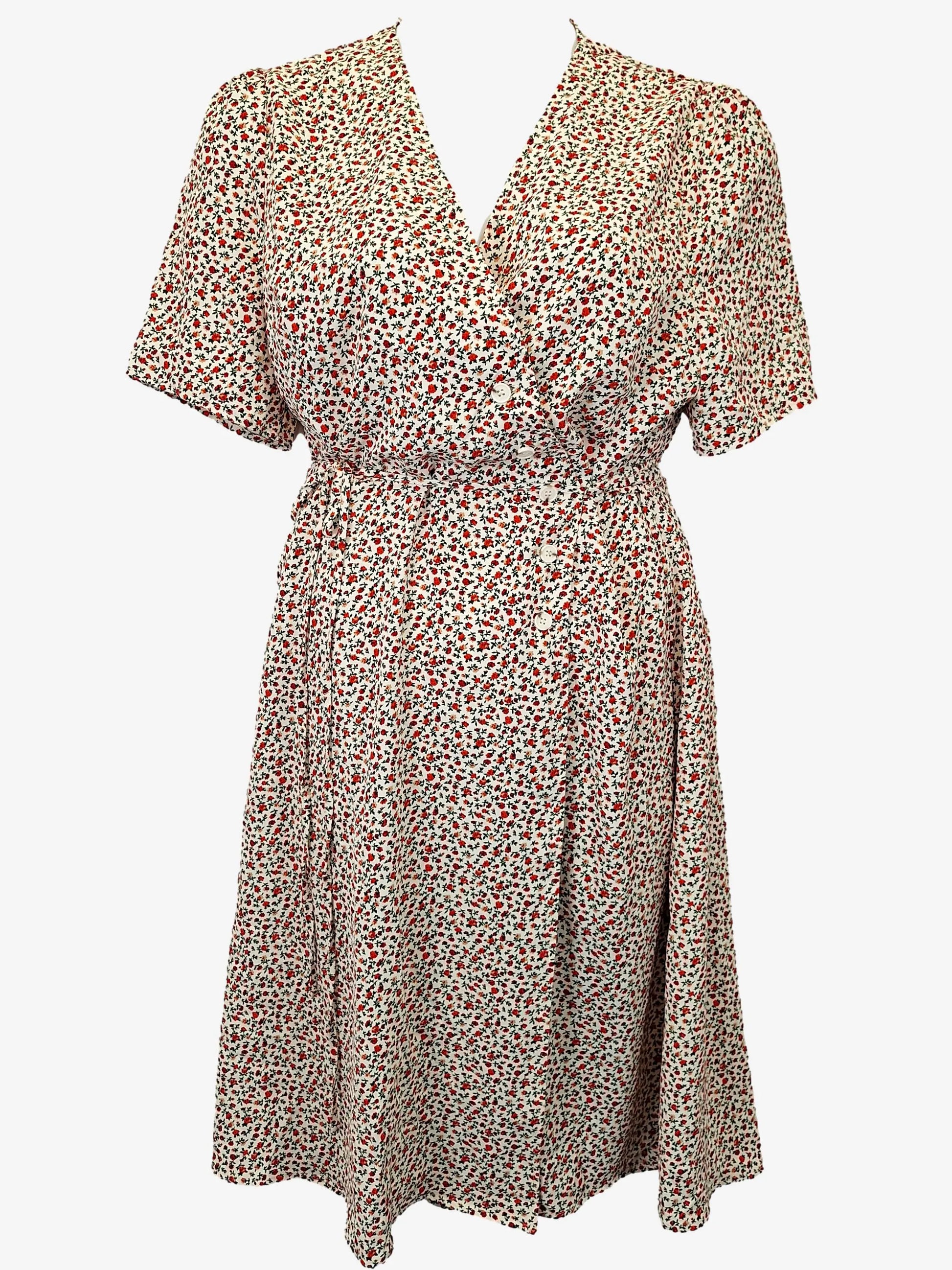 Forcast Rosey Wrap Midi  Dress Size 16 by SwapUp-Online Second Hand Store-Online Thrift Store