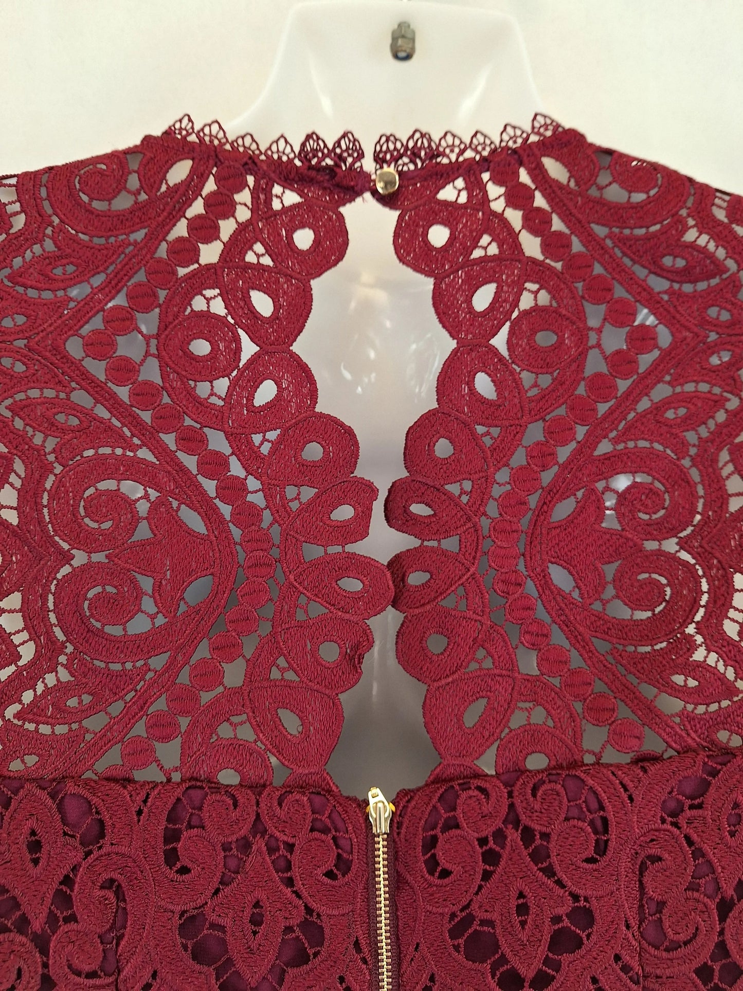 Forever New Burgundy Lace Cocktail Midi Dress Size 10 by SwapUp-Online Second Hand Store-Online Thrift Store