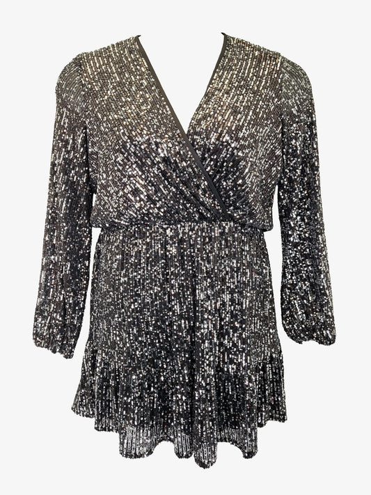 Forever New Raquel Sequin Skater Midi Dress Size 12 by SwapUp-Online Second Hand Store-Online Thrift Store