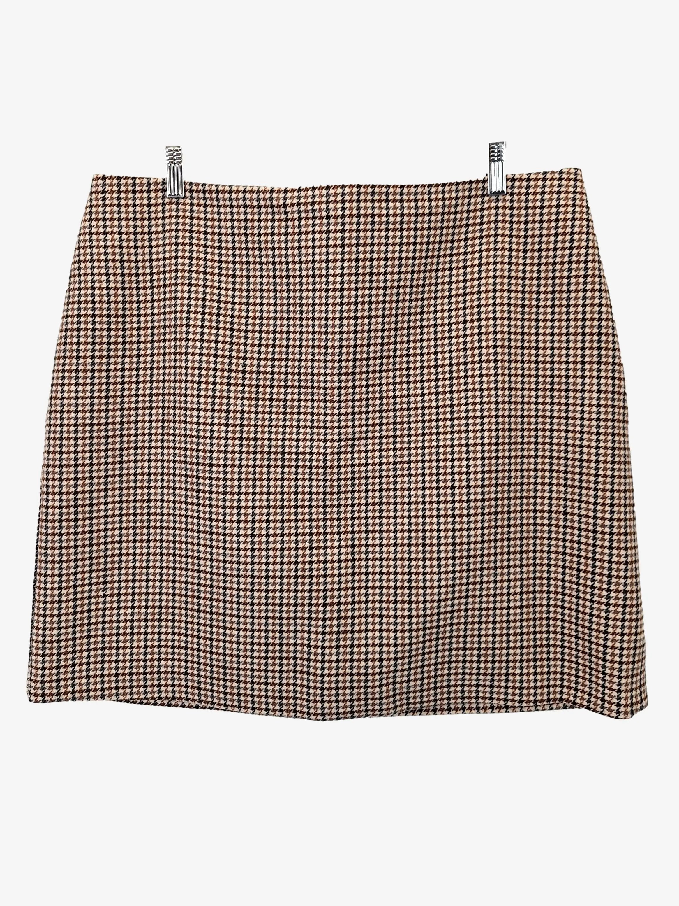 Forever New Tan Tweed A line Mini Skirt Size 16