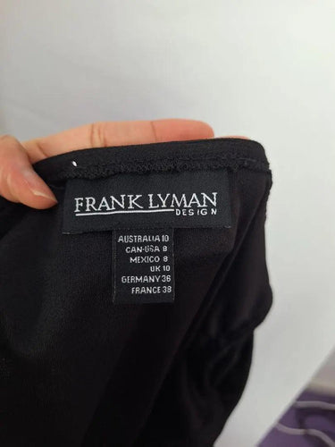Frank Lyman Sparkle Ruffled Black Midi Dress Size 10 by SwapUp-Online Second Hand Store-Online Thrift Store