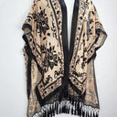 Free People Fine Mesh Velour Embossed Kimono Jacket Size OSFA by SwapUp-Online Second Hand Store-Online Thrift Store