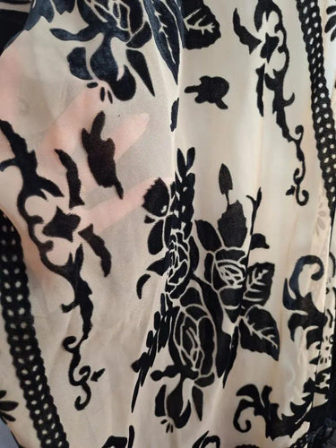 Free People Fine Mesh Velour Embossed Kimono Jacket Size OSFA by SwapUp-Online Second Hand Store-Online Thrift Store