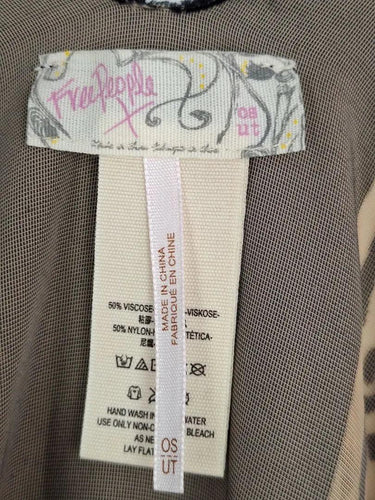 Free People Fine Mesh Velour Embossed Kimono Jacket Size OSFA by SwapUp-Online Second Hand Store-Online Thrift Store