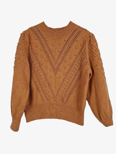 French Connection Caramel Bobble Winter Essential Jumper Size S by SwapUp-Online Second Hand Store-Online Thrift Store