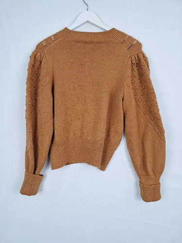French Connection Caramel Bobble Winter Essential Jumper Size S by SwapUp-Online Second Hand Store-Online Thrift Store
