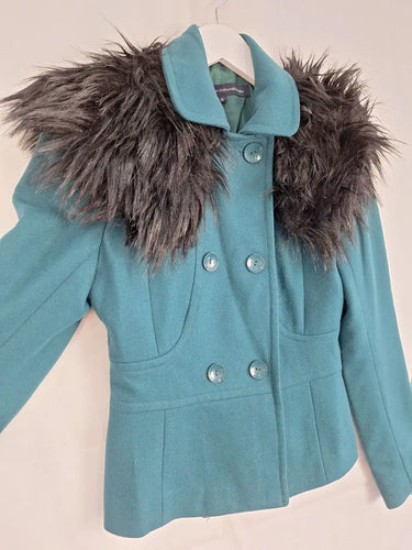 French Connection Emerald Green Retro Inspired Tailored Winter Jacket Size 6 by SwapUp-Online Second Hand Store-Online Thrift Store