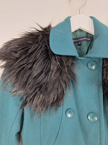 French Connection Emerald Green Retro Inspired Tailored Winter Jacket Size 6 by SwapUp-Online Second Hand Store-Online Thrift Store