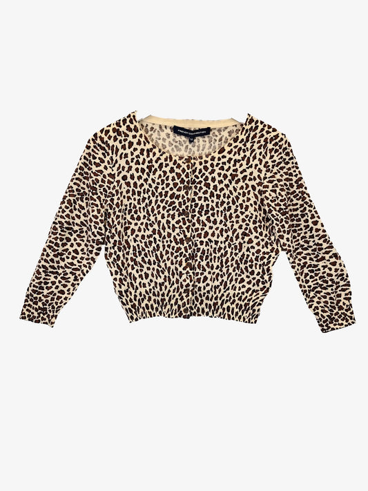 French Connection Funky Leopard Cropped Cardigan Size M by SwapUp-Online Second Hand Store-Online Thrift Store