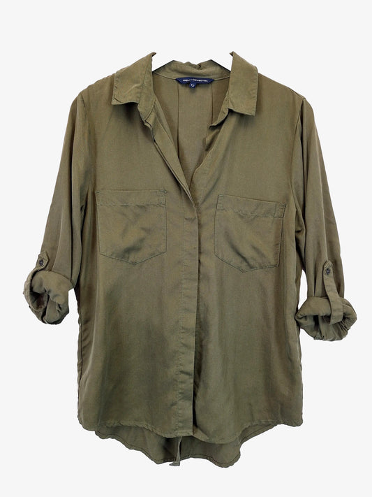French Connection Khaki Double Pocket Utility Shirt Size 12 by SwapUp-Online Second Hand Store-Online Thrift Store