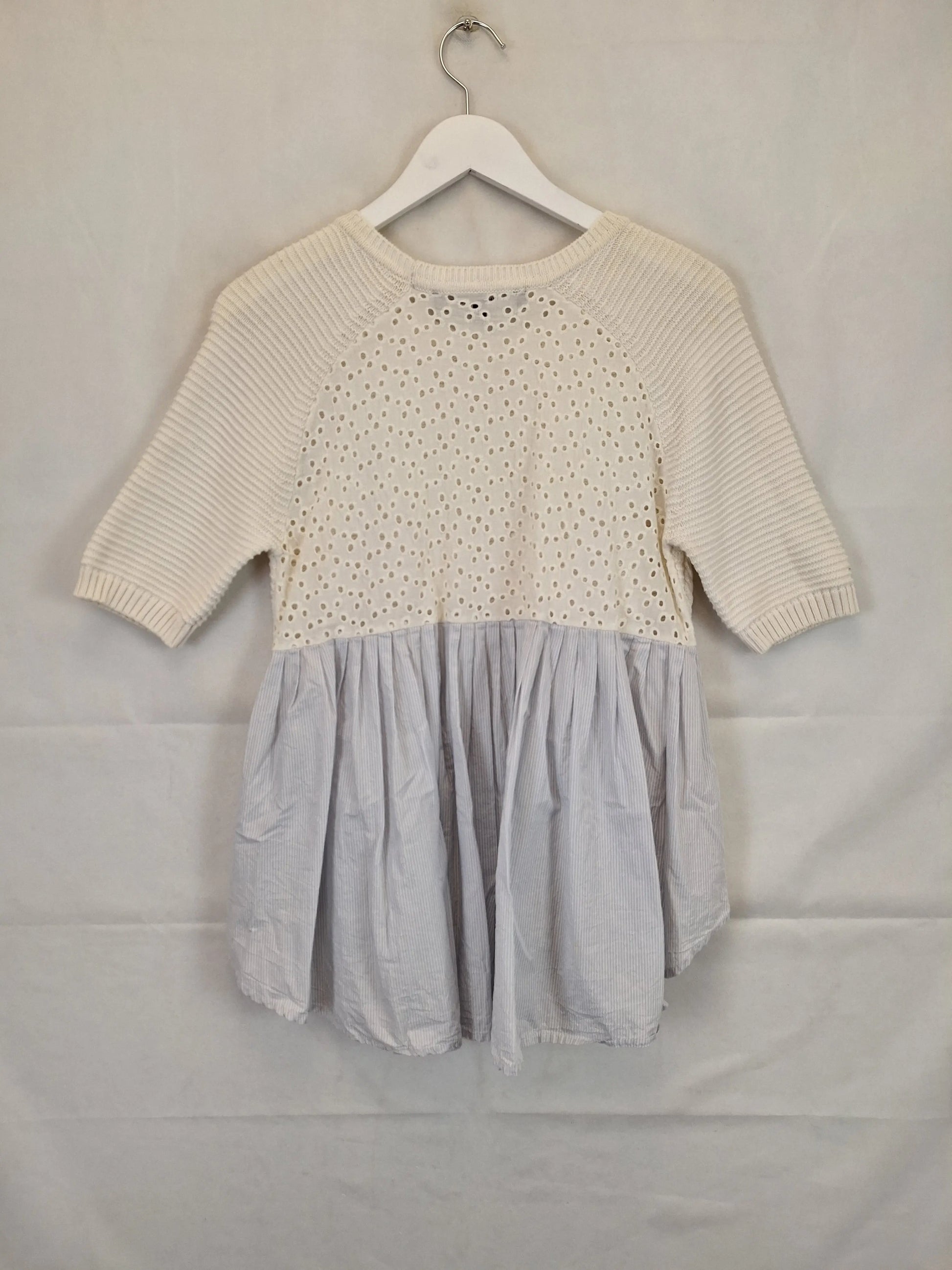 French Connection Preppy Two Tone Cotton Top Size S by SwapUp-Online Second Hand Store-Online Thrift Store
