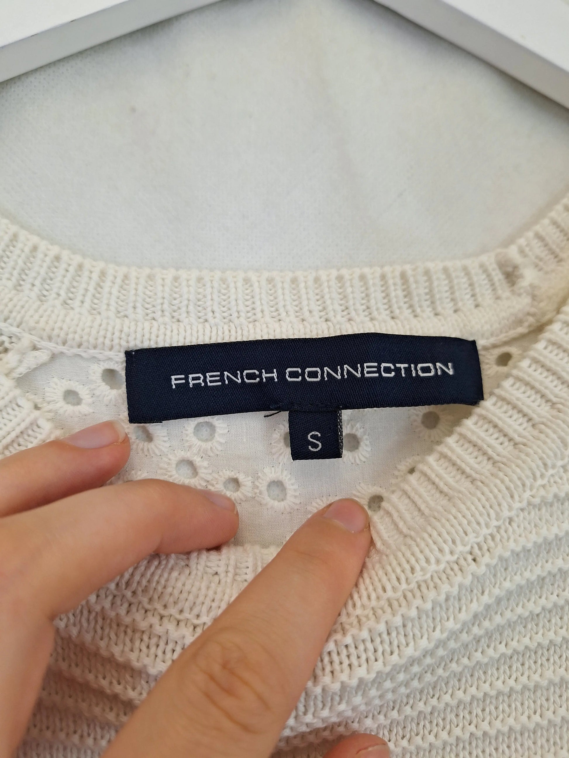 French Connection Preppy Two Tone Cotton Top Size S by SwapUp-Online Second Hand Store-Online Thrift Store