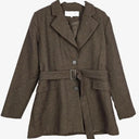 Friend Of Audrey Khaki Wool Blend Essential Belted Coat Size XL by SwapUp-Online Second Hand Store-Online Thrift Store