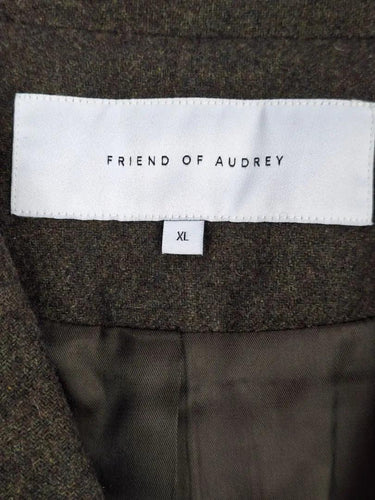 Friend Of Audrey Khaki Wool Blend Essential Belted Coat Size XL by SwapUp-Online Second Hand Store-Online Thrift Store
