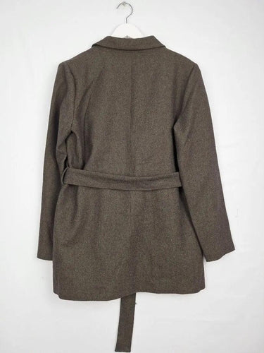 Friend Of Audrey Khaki Wool Blend Essential Belted Coat Size XL by SwapUp-Online Second Hand Store-Online Thrift Store