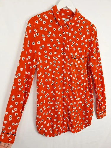 Ganni Crimson Leaf Button Down Shirt Size 10 by SwapUp-Online Second Hand Store-Online Thrift Store