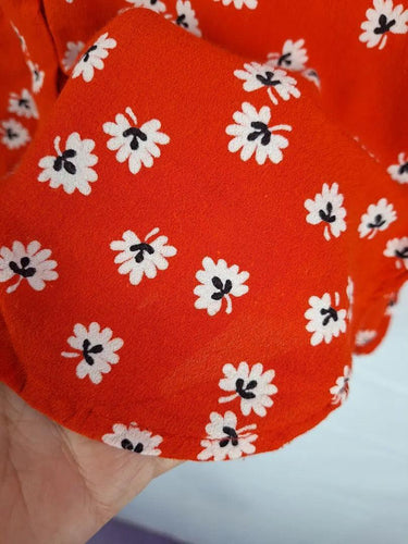 Ganni Crimson Leaf Button Down Shirt Size 10 by SwapUp-Online Second Hand Store-Online Thrift Store