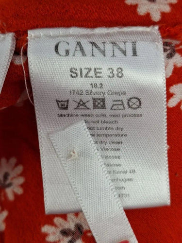 Ganni Crimson Leaf Button Down Shirt Size 10 by SwapUp-Online Second Hand Store-Online Thrift Store