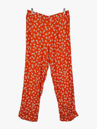 Ganni Crimson Leaf Flowy Pants Size 12 by SwapUp-Online Second Hand Store-Online Thrift Store