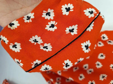 Ganni Crimson Leaf Flowy Pants Size 12 by SwapUp-Online Second Hand Store-Online Thrift Store