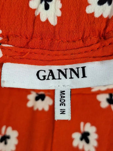 Ganni Crimson Leaf Flowy Pants Size 12 by SwapUp-Online Second Hand Store-Online Thrift Store