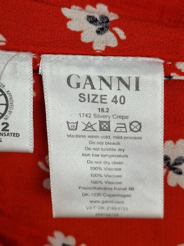Ganni Crimson Leaf Flowy Pants Size 12 by SwapUp-Online Second Hand Store-Online Thrift Store