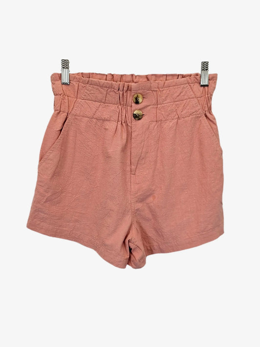 Ghanda Blush Textured High Waisted Shorts Size 8 by SwapUp-Online Second Hand Store-Online Thrift Store