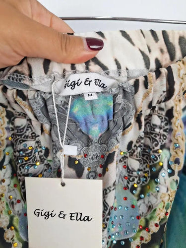 Gigi and Ellla Embellished Jungle Queen Jumpsuit Size M by SwapUp-Online Second Hand Store-Online Thrift Store