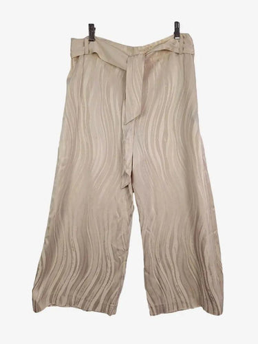 Ginger & Smart Cream Belted Dressy Cropped Pants Size 12 by SwapUp-Online Second Hand Store-Online Thrift Store