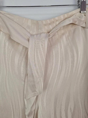 Ginger & Smart Cream Belted Dressy Cropped Pants Size 12 by SwapUp-Online Second Hand Store-Online Thrift Store