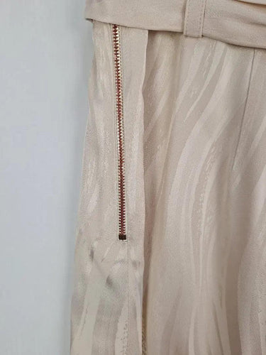 Ginger & Smart Cream Belted Dressy Cropped Pants Size 12 by SwapUp-Online Second Hand Store-Online Thrift Store