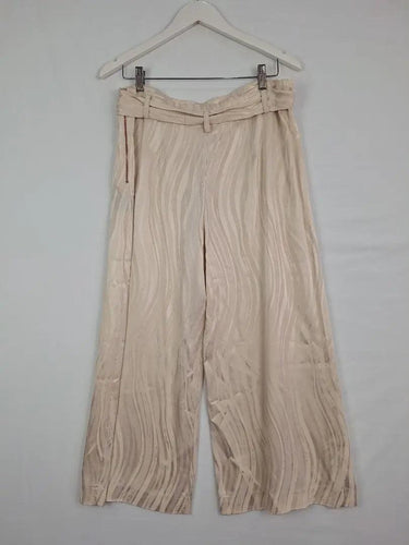 Ginger & Smart Cream Belted Dressy Cropped Pants Size 12 by SwapUp-Online Second Hand Store-Online Thrift Store