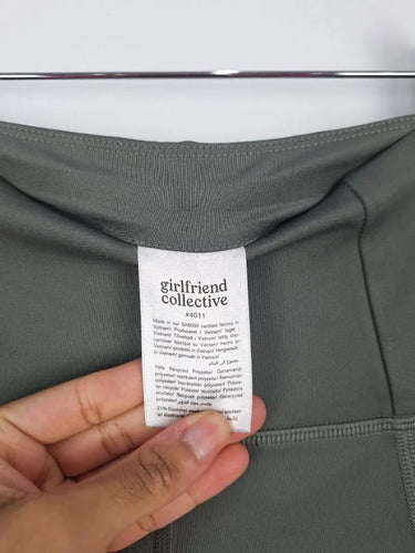 Girlfriend Collective Olive Hidden Pocket Yoga Shorts Size XS by SwapUp-Online Second Hand Store-Online Thrift Store