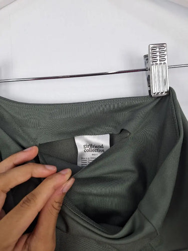Girlfriend Collective Olive Hidden Pocket Yoga Shorts Size XS by SwapUp-Online Second Hand Store-Online Thrift Store