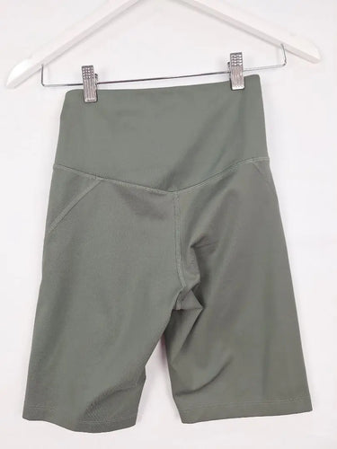 Girlfriend Collective Olive Hidden Pocket Yoga Shorts Size XS by SwapUp-Online Second Hand Store-Online Thrift Store