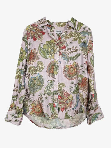 Goondiwindi Cotton Mauve Linen Floral Classic Shirt Size 12 by SwapUp-Online Second Hand Store-Online Thrift Store