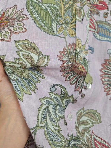 Goondiwindi Cotton Mauve Linen Floral Classic Shirt Size 12 by SwapUp-Online Second Hand Store-Online Thrift Store