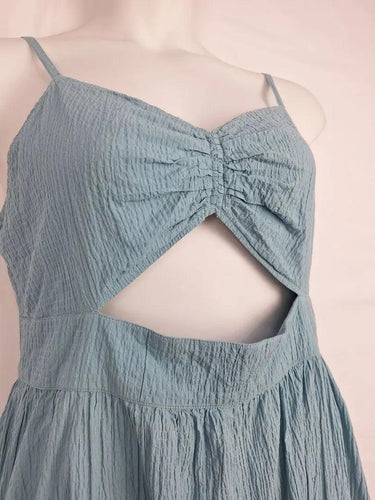 Gorman Aqua Crushed Cotton Sundress Midi Dress Size 16 by SwapUp-Online Second Hand Store-Online Thrift Store
