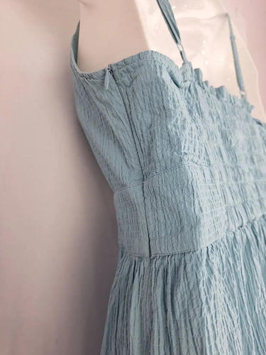Gorman Aqua Crushed Cotton Sundress Midi Dress Size 16 by SwapUp-Online Second Hand Store-Online Thrift Store