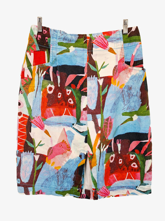 Gorman Artistic Denim Midi  Skirt Size 10 by SwapUp-Online Second Hand Store-Online Thrift Store