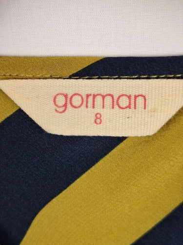 Gorman Elegant Bias Cut Silk Striped Midi Dress Size 8 by SwapUp-Online Second Hand Store-Online Thrift Store