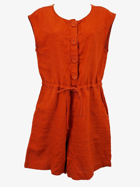 Gorman Linen Burnt Orange Summer Playsuit Size 6 by SwapUp-Online Second Hand Store-Online Thrift Store